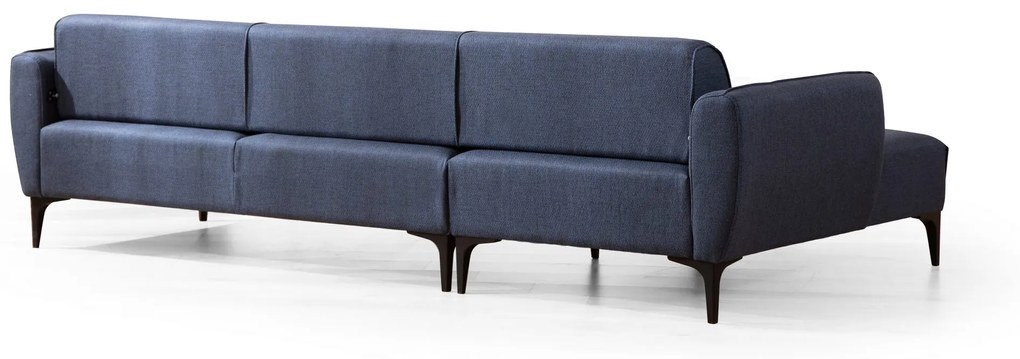 Sofá "Belissimo" Chaise Longue de 3 Lugares – Azul – 270x140x95 cm – D