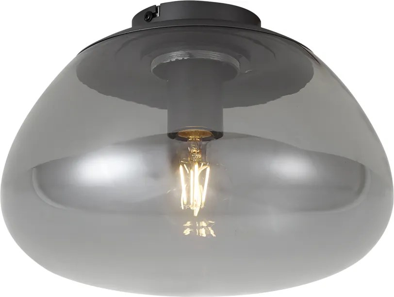 Candeeiro de Teto de Design Gunmetal com Vidro Fumê - Giselle