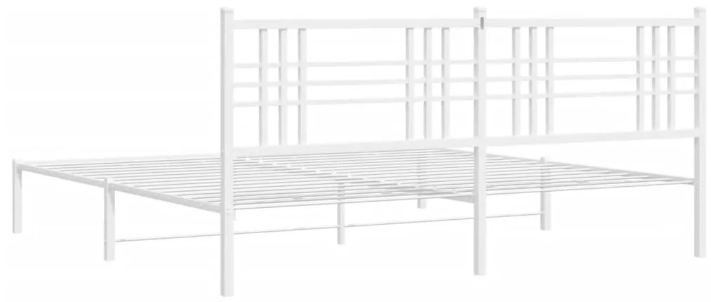 Estrutura de cama com cabeceira 200x200 cm metal branco