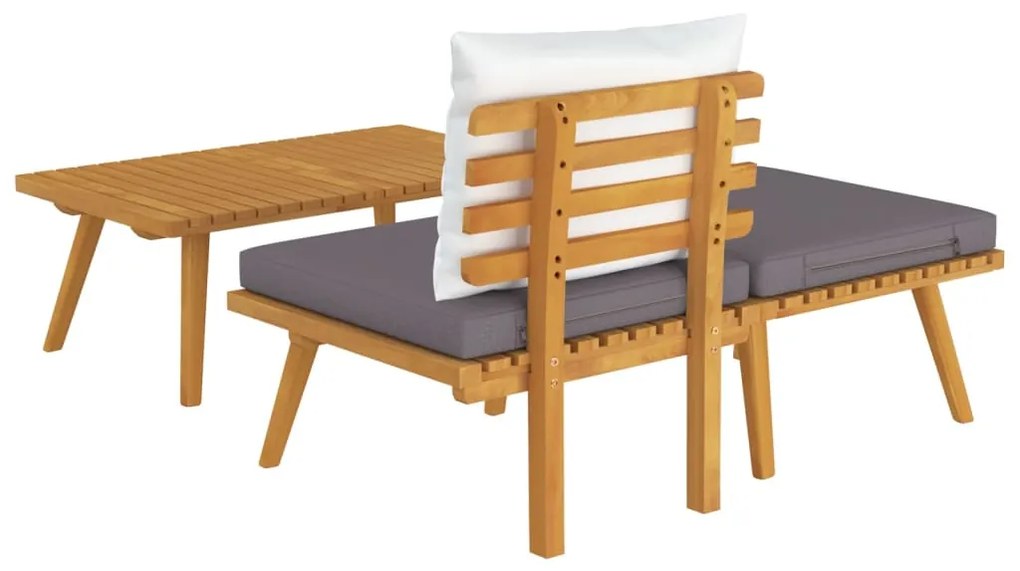 3 pcs conjunto lounge de jardim c/ almofadões acácia maciça