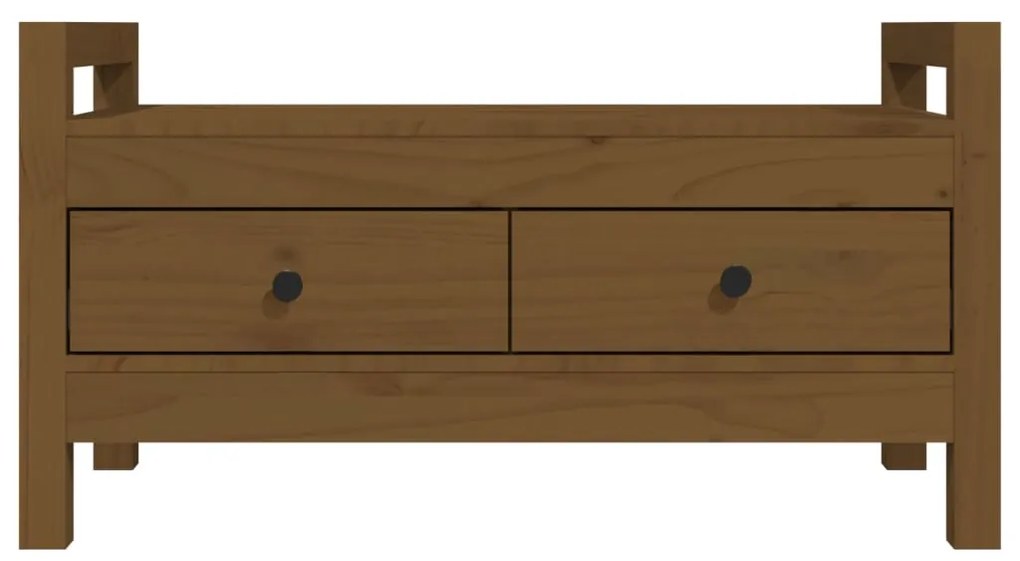 Banco de corredor 80x40x43 cm pinho maciço castanho mel