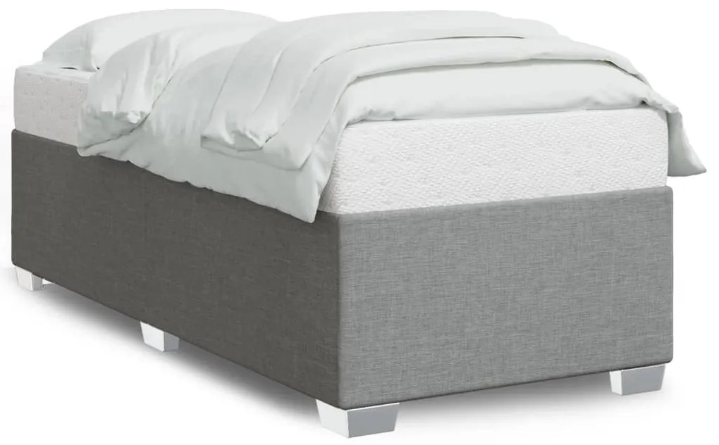 Estrutura de cama 90x200 cm tecido cinza-claro