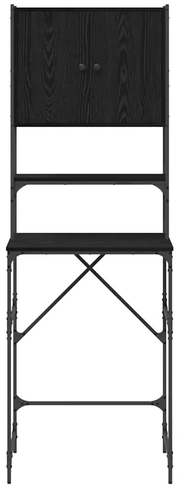 Armário para Máquina de Lavar Carvalho Preto 68x48.5x194 cm