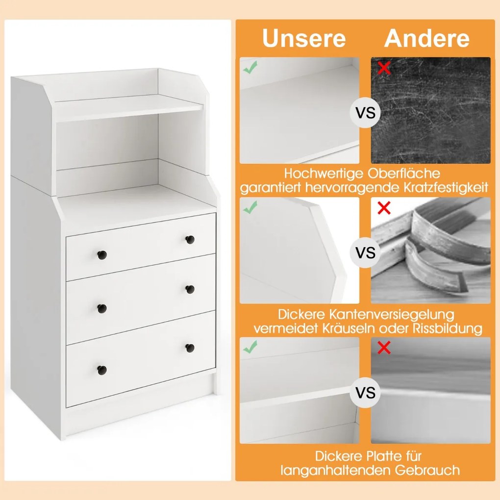 Armário de joias autônomo com luzes LED internas e 4 ângulos de inclinação ajustáveis ​​- marrom