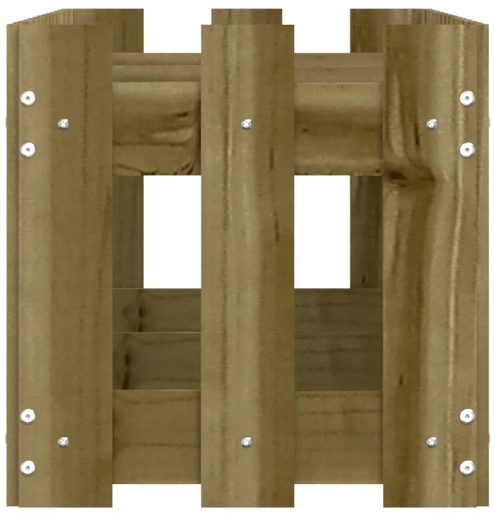 Canteiro elevado c/ design cerca 150x30x30 cm pinho impregnado