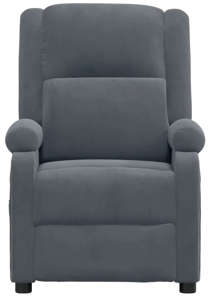 Poltrona de massagens elétrica veludo cinza-escuro