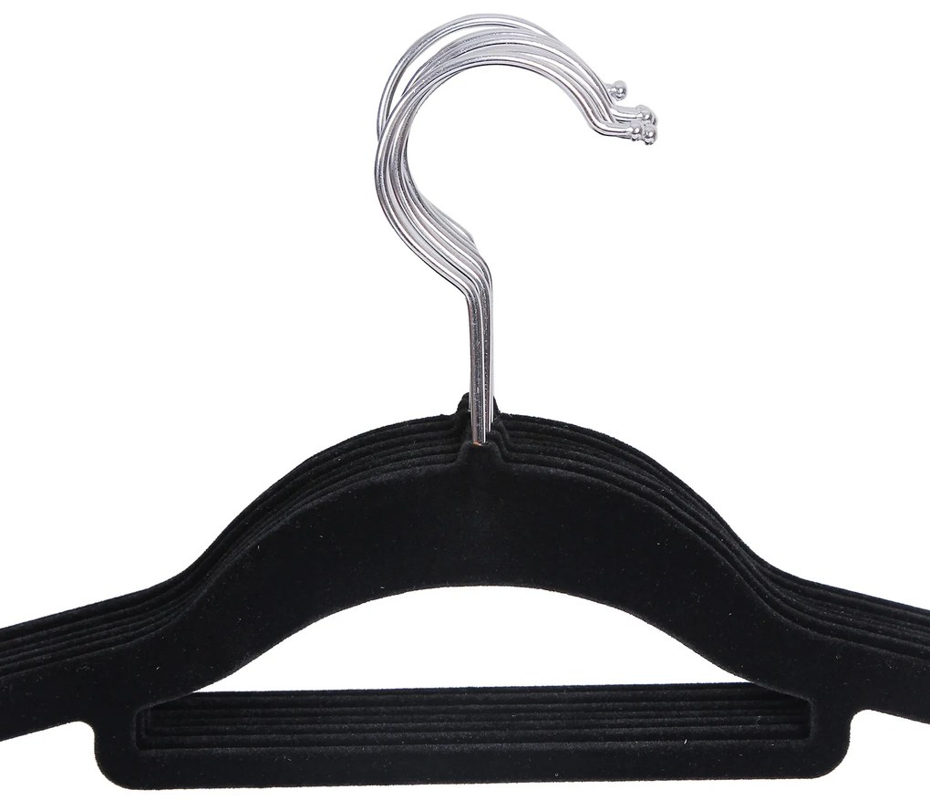 Conjunto de 50 Cabides de veludo 45 x 23,5 x 0,6 cm Pretos