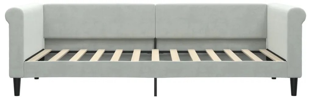 Sofá-cama 90x200 cm veludo cinzento-claro