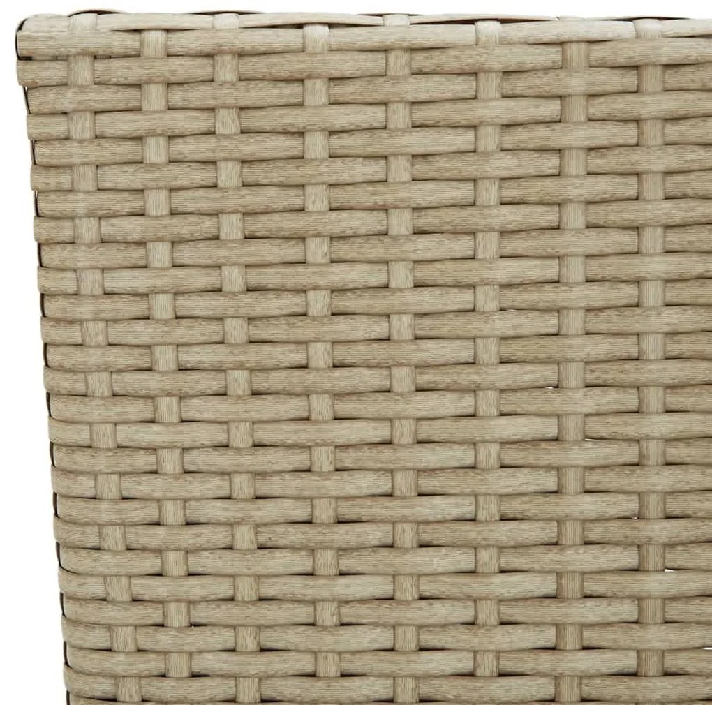 3 pcs conjunto jantar p/ jardim c/ almofadões vime PE bege
