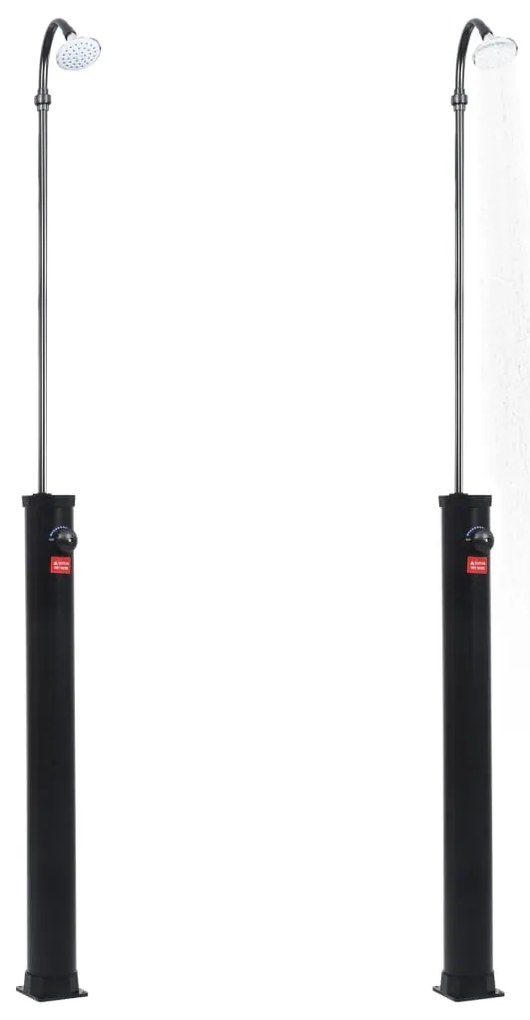 Chuveiro solar de jardim 215 cm 8 L preto