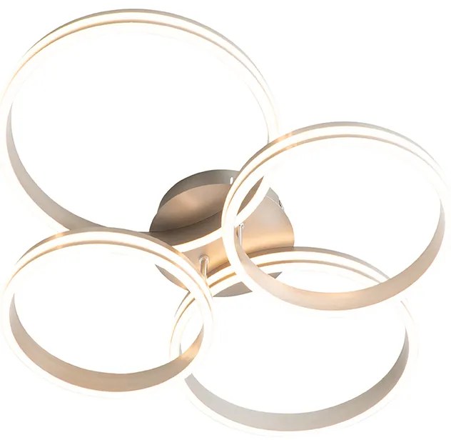 Candeeiro de teto em aço com LED regulável em 3 níveis 4 luzes - Navara