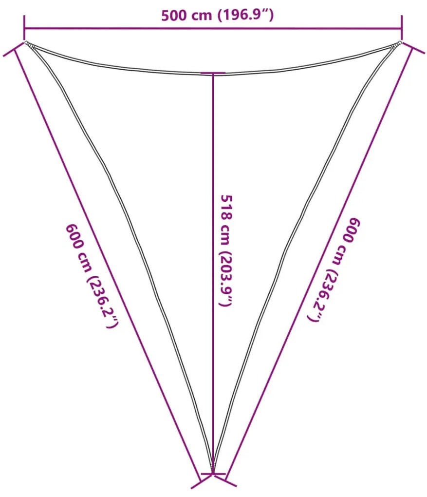 Para-sol estilo vela 160 g/m² 5x6x6 m PEAD antracite