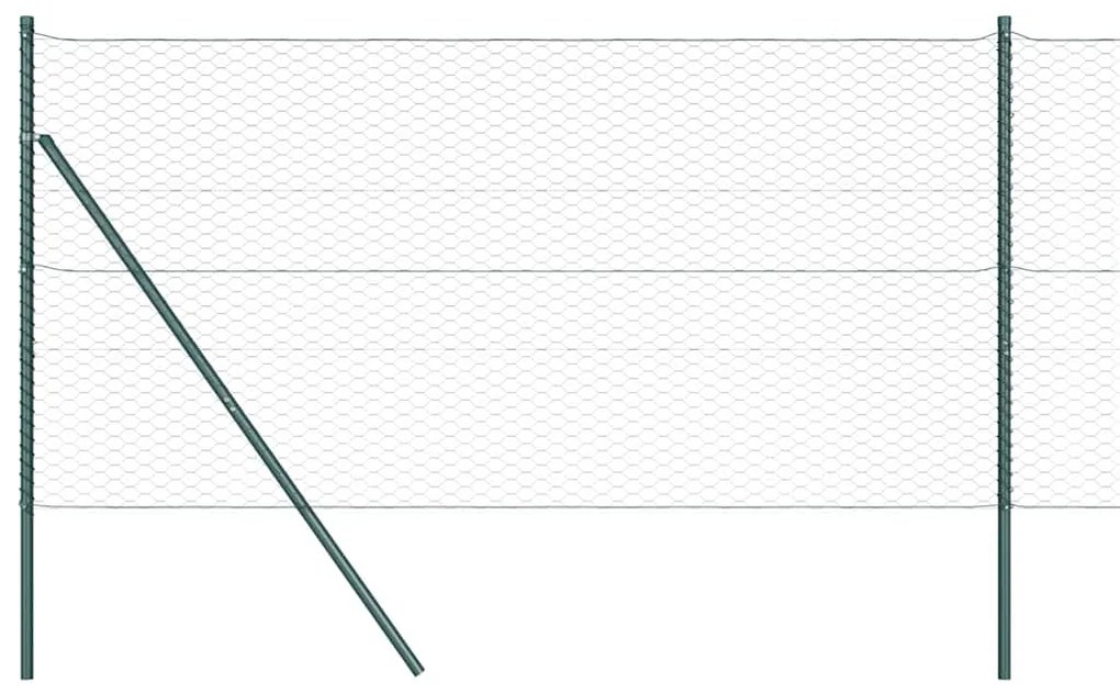 Cerca Hexagonal vidaXL Verde 1,2x10 m Aço