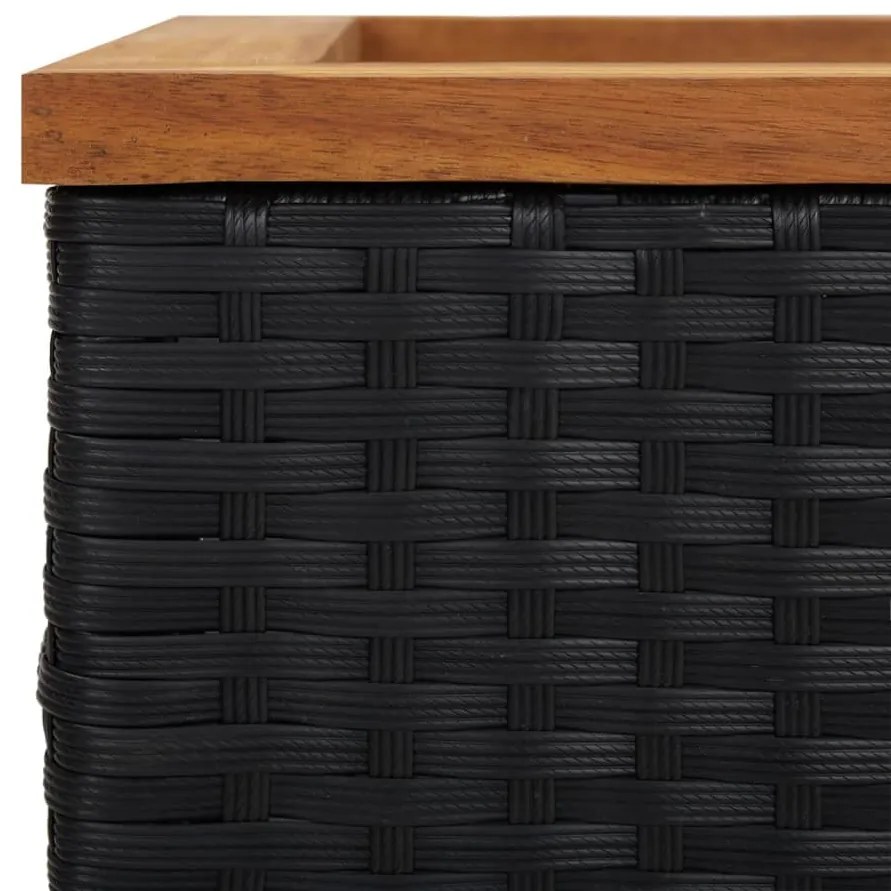 Vaso/floreira 80x40x40 cm vime PE preto