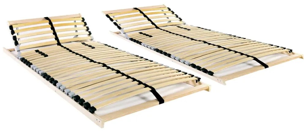 3051430 vidaXL Estrados de ripas 2 pcs com 28 ripas 7 zonas 90x200 cm