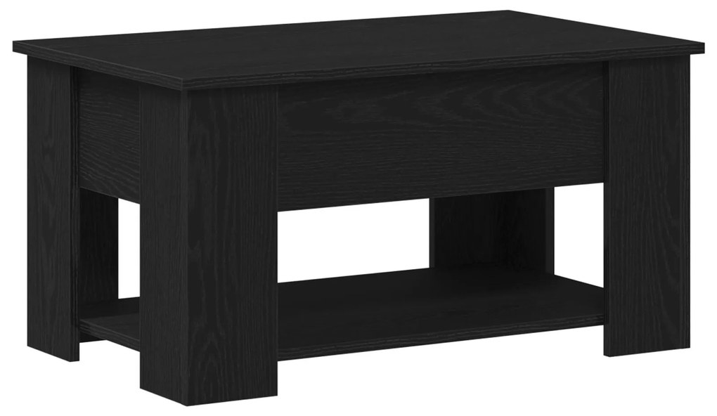 Mesa de Café em Carvalho Preto 79x49x41 cm Feita de Madeira Engenharia