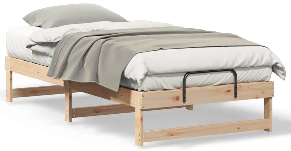 Estrutura de Cama com Alças Castanho 90 x 200 cm