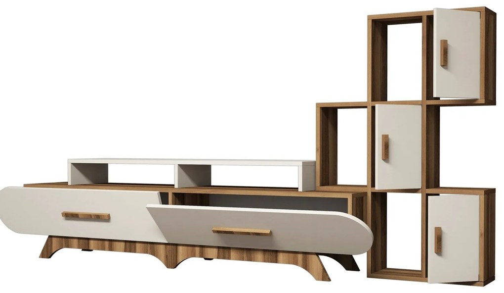Unidade TV Flora – Nogueira e Creme – 205x50x36,8 cm