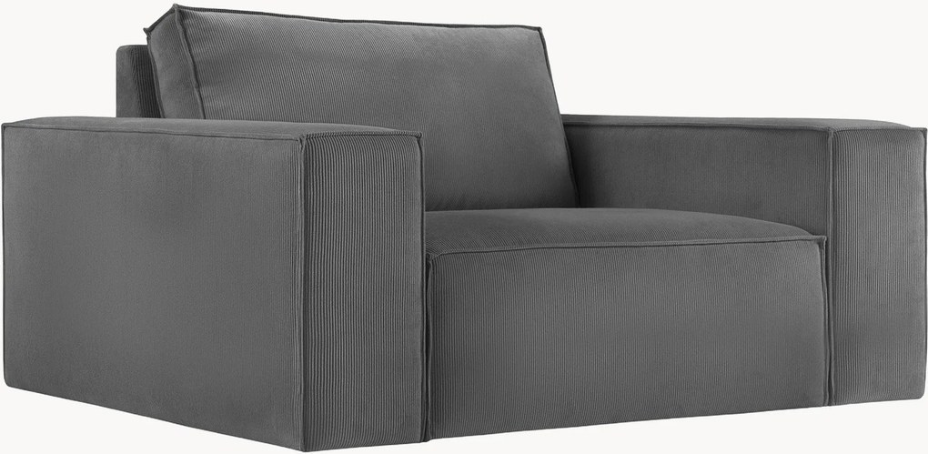 Poltrona em bombazina extra larga Carlo