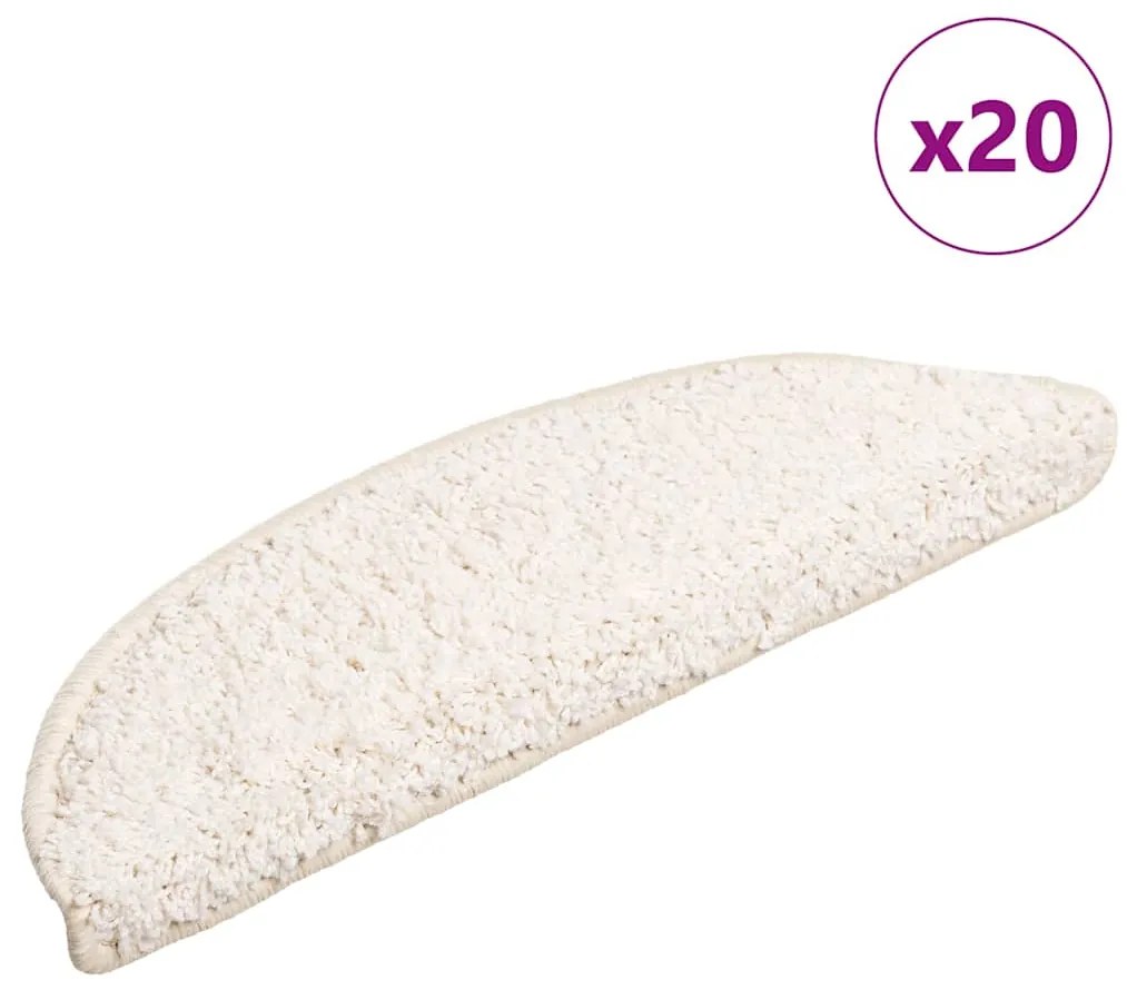 Tapetes de escada 20 pcs 56x17x3 cm branco