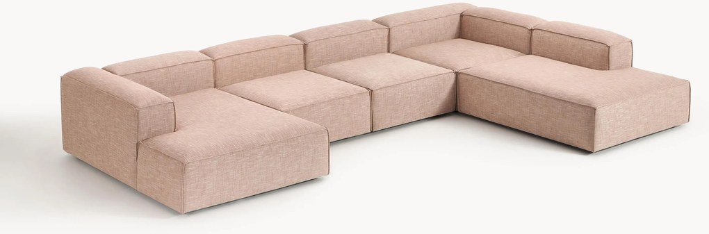 Sofá modular de canto comprido XL em mistura de linho Lennon