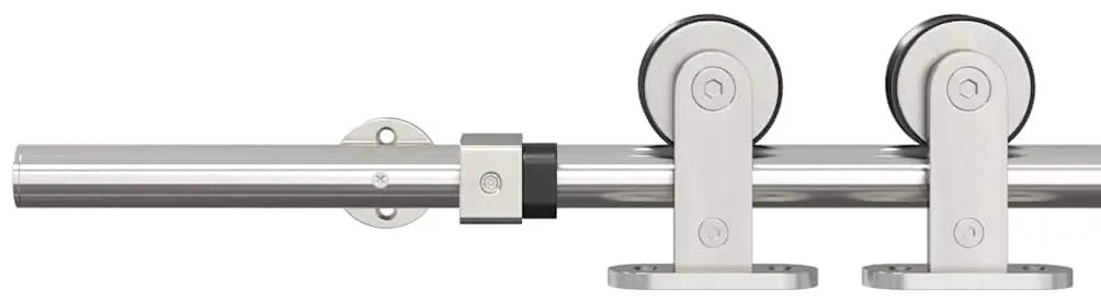 Kit ferragens p/ porta deslizante 200cm aço inoxidável prateado