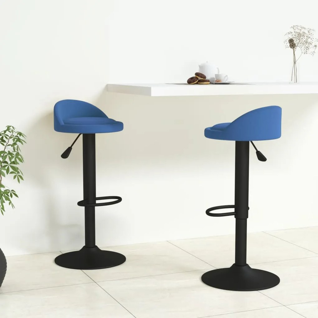 vidaXL Bancos de bar 2 pcs veludo azul