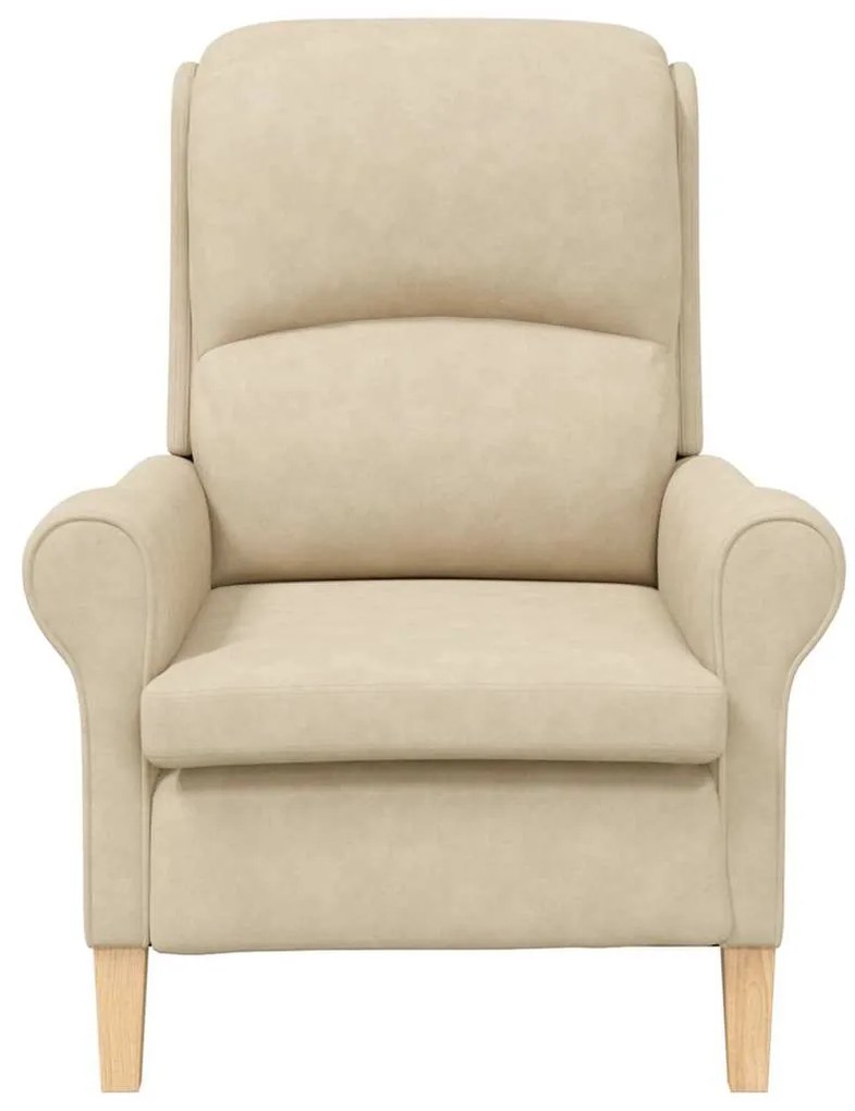 Poltrona Creme Creme Standard Tecido e Madeira