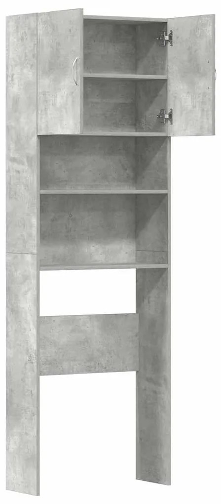 Armário sanita/máquina de lavar derivados madeira concreto cinza