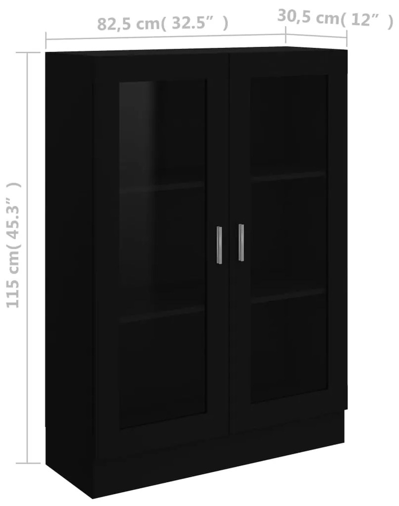 Vitrine Real de 115 cm - Preto - Design Moderno