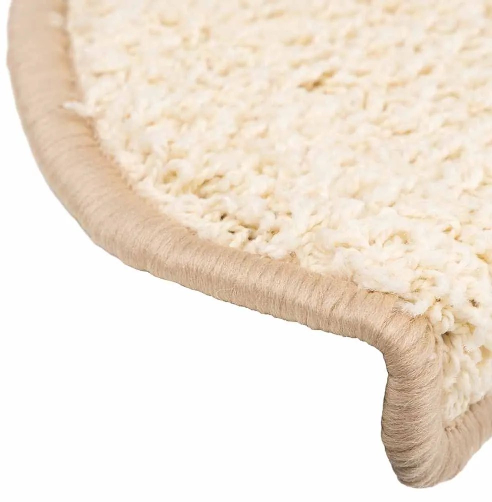 Tapetes de escada 30 pcs 65x21x4 cm creme
