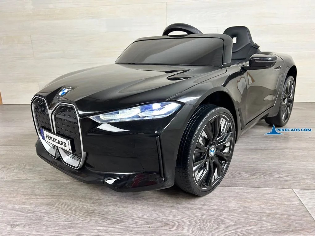 Carro elétrico para crianças BMW I4 12V 2.4G, Rodas borracha Preto