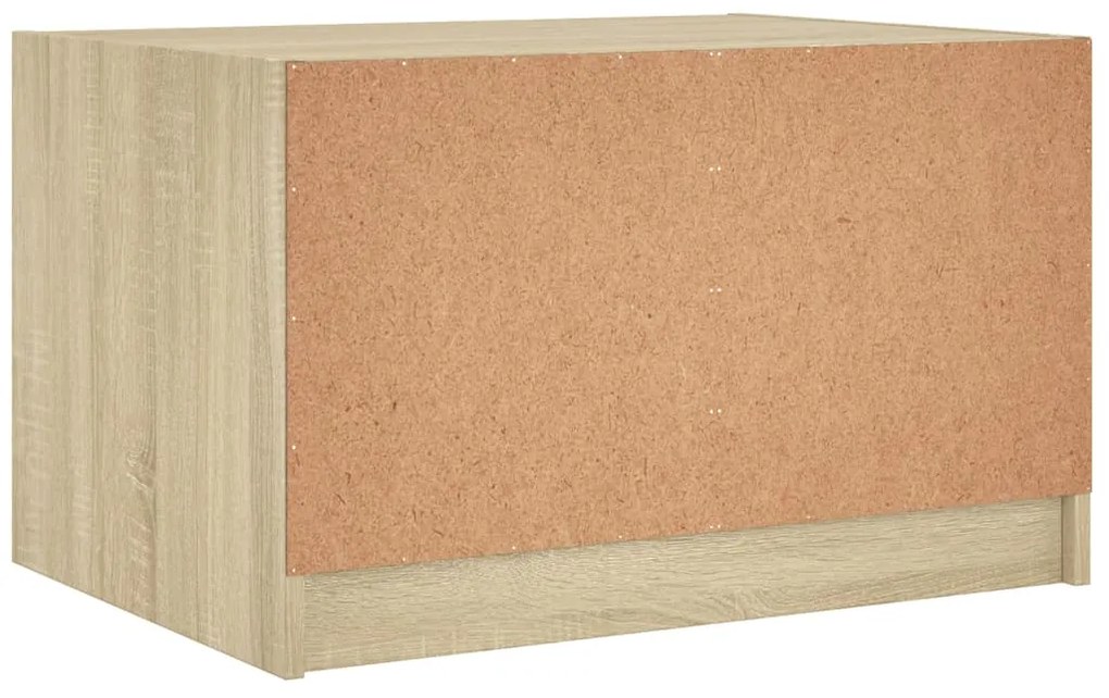 Mesa de centro c/ portas de vidro 68x50x42 cm carvalho sonoma