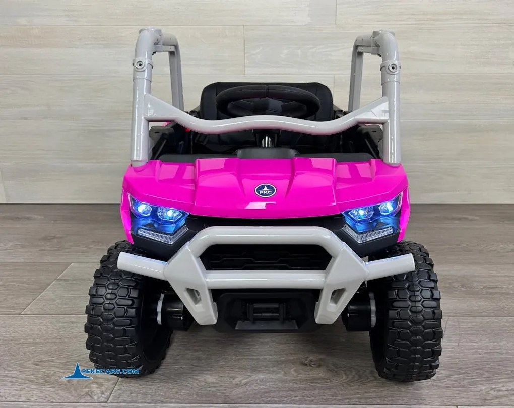 Carro elétrico para crianças 1 a 6 anos 12V 4x4 Buggy 1000RR rodas borracha e controlo remoto Rosa