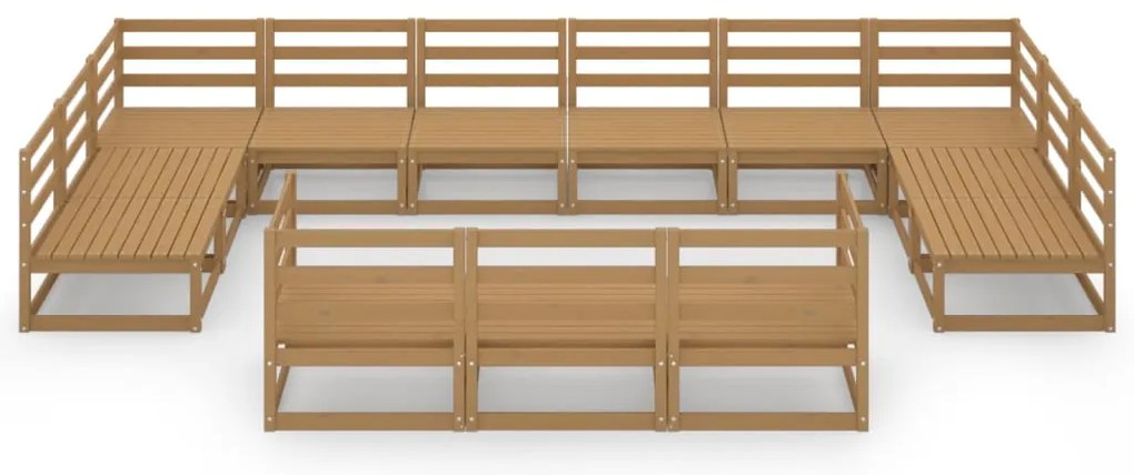 13 pcs conjunto lounge de jardim pinho maciço