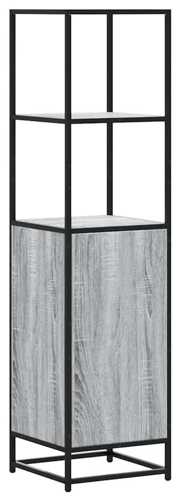 Armário alto 35,5x35x139 cm madeira e metal cinza sonoma
