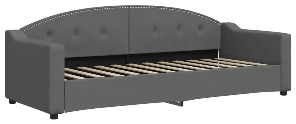 Sofá-cama c/ gavetão e gavetas 80x200 cm tecido cinzento-escuro