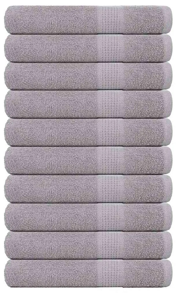 vidaXL Toalhas de sauna 10 pcs 80x200 cm 360 gsm 100% algodão cinzento
