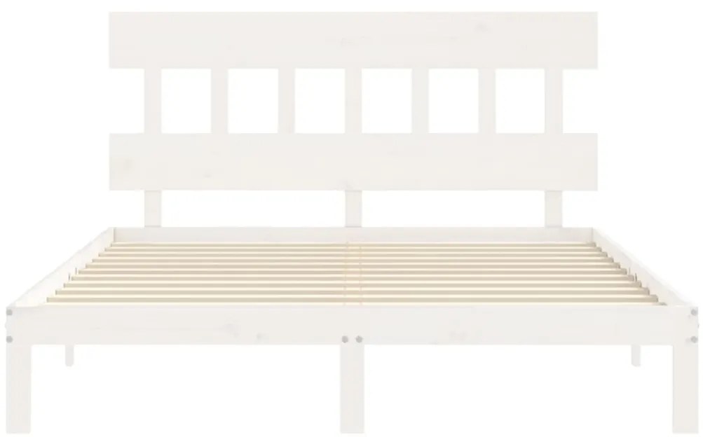 Cama sem colchão 160x200 cm madeira de pinho maciça branco