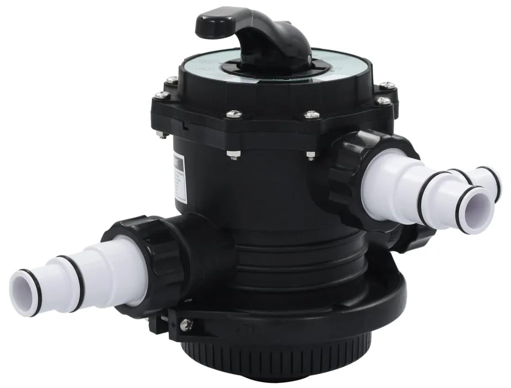 91730 vidaXL Válvula multiportas para filtro de areia ABS 38 mm 6-vias