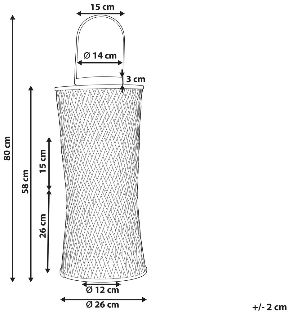 Lanterna em bambu cor natural 58 cm MACTAN Beliani