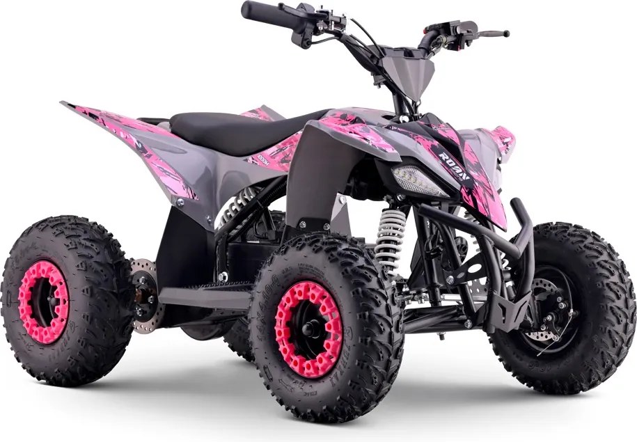 MINI MOTO 4 PARA CRIANÇAS 1000W 36V Roan RATTE C/ Marcha atrás e limitador Rosa