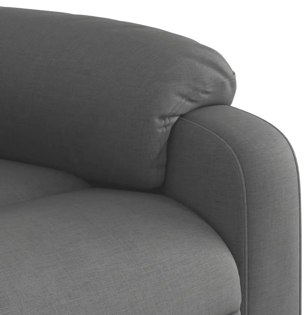 Poltrona elevatória de massagens tecido cinzento-escuro