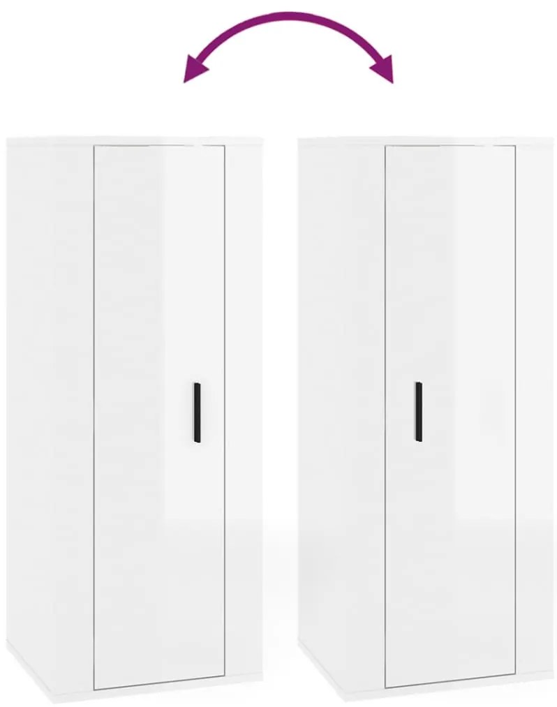 5 pcs conjunto móveis de TV madeira processada branco brilhante