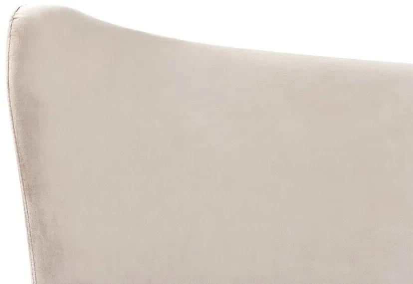 Cama de casal em veludo taupe 160 x 200 cm CHALEIX Beliani