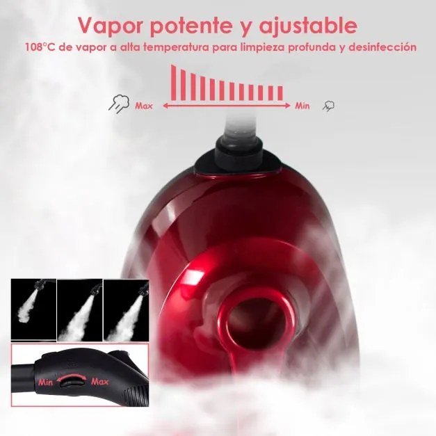 Máquina de limpeza a vapor 2000 W 1,5 L Pressão 4 Bar com bloqueio de segurança para crianças Desligamento automático Máquina de limpeza a vapor domés