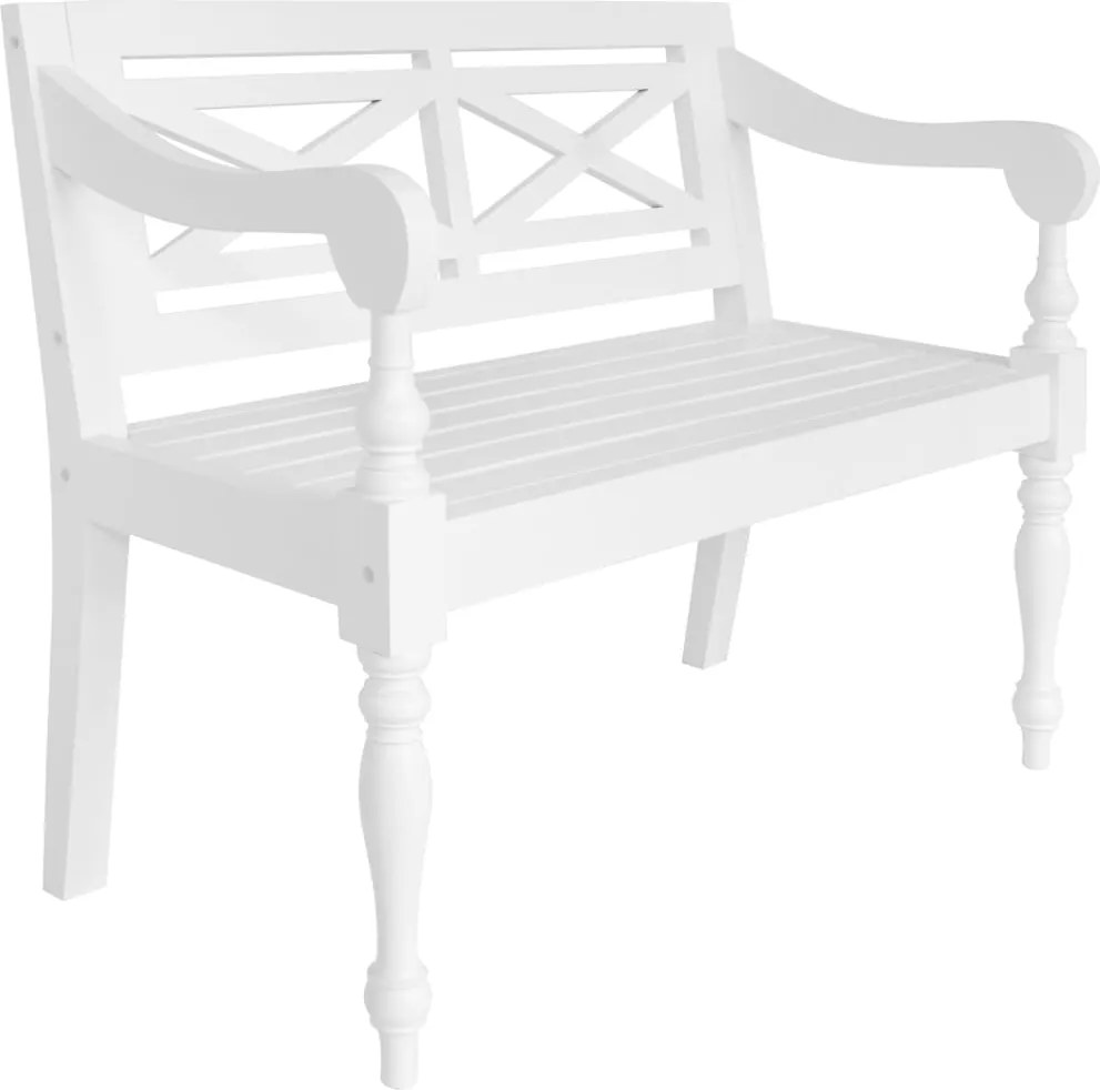vidaXL Banco Batávia 98 cm madeira maciça de mogno branco