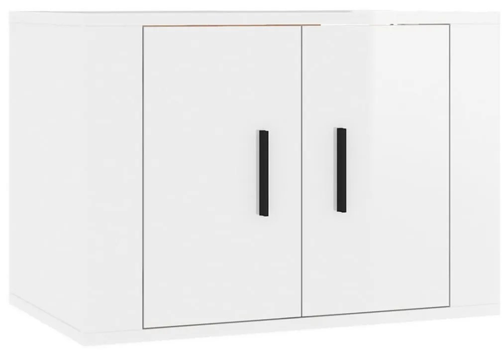 Móveis de TV de parede 3 pcs 57x34,5x40 cm branco brilhante