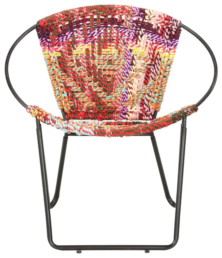 Cadeira circular em tecido chenille multicolorido