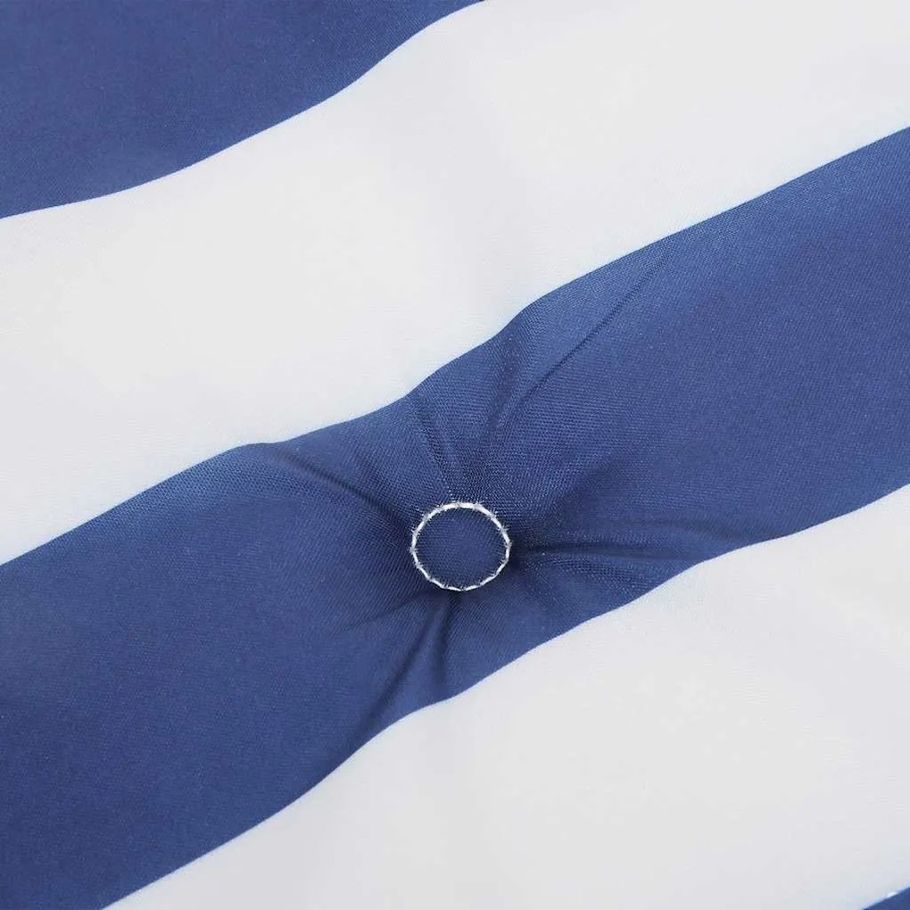 Almofadão p/ banco jardim 200x50x4 cm tecido riscas azul/branco